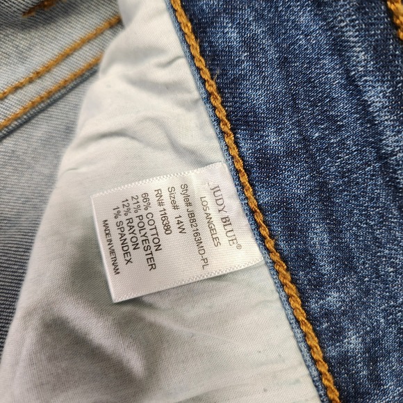 Judy Blue Jeans Women 14W Trouser Flare High Rise Stretch Denim Blue Cowgirl - Picture 10 of 13